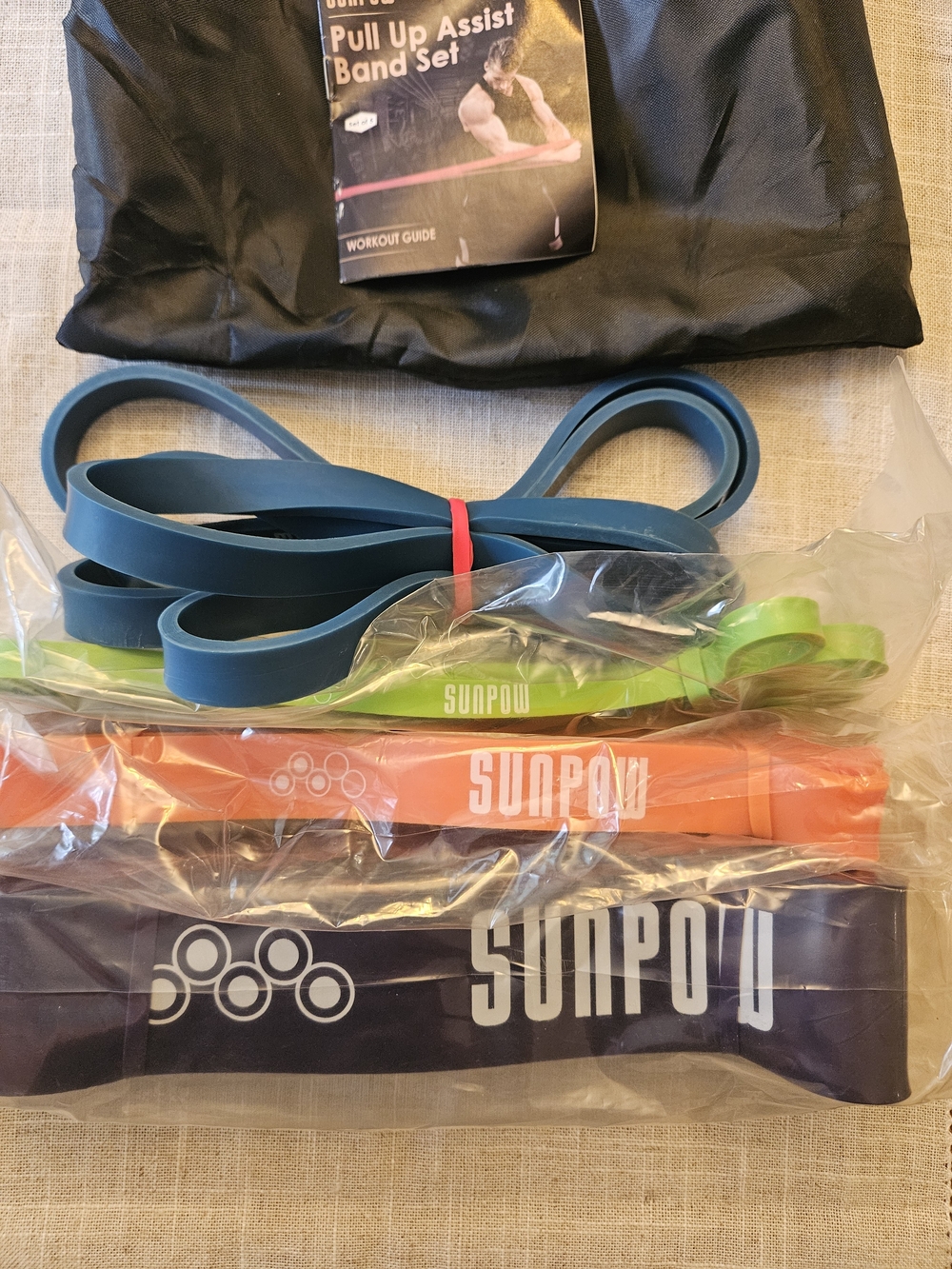 Pull-Up Assist Resistance Band Set - Blue, Green, Orange, Purple - Picture 2 of 4